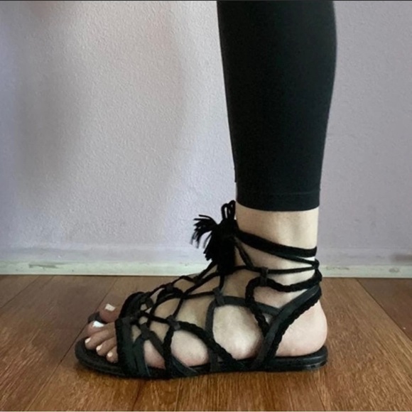 Bcbgeneration Black Gladiator Sandal Size 7 - Picture 2 of 10